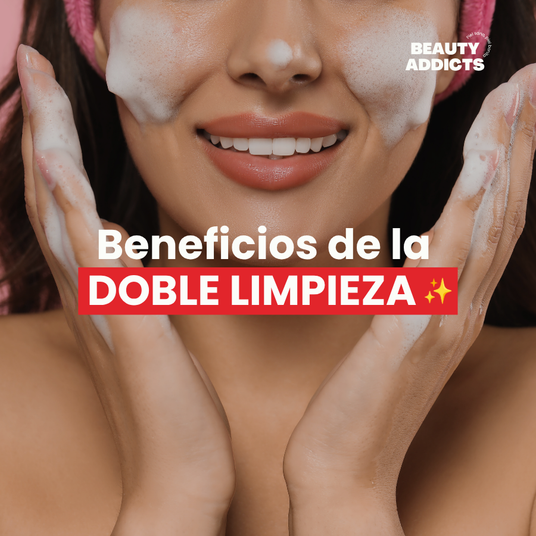 Beneficios de la doble limpieza para todo tipo de pieles, piel grasa, piel mixta, piel seca y piel con tendencia al acné.