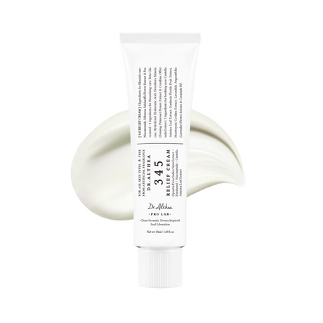 Crema 345NA Relief Cream de Dr. Althea, hidratante y calmante para piel sensible o irritada, enriquecida con ingredientes naturales que restauran y protegen la barrera cutánea.