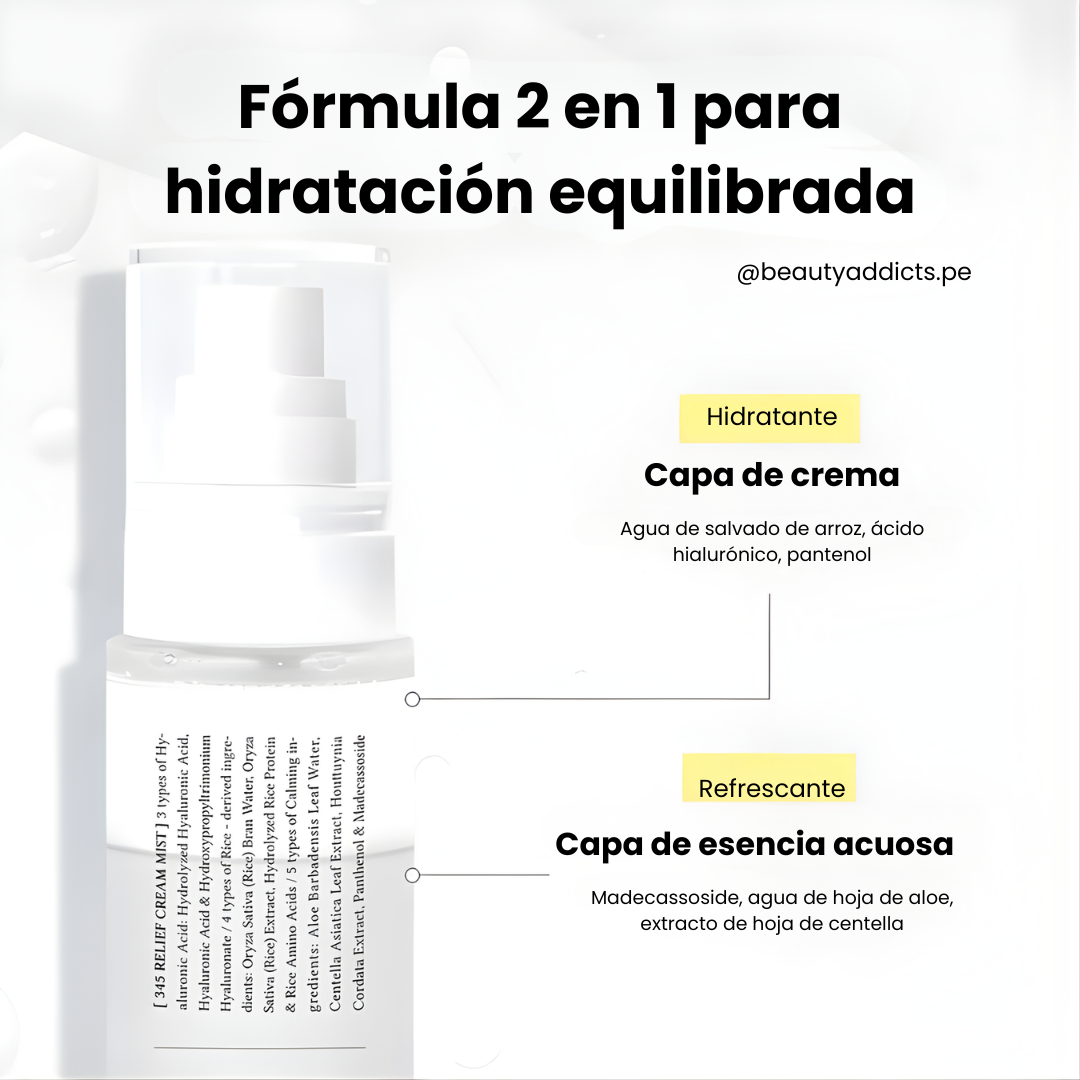 Dr. Althea 345 Relief Cream Mist aporta sensación fresca y equilibrada a piel sensible.