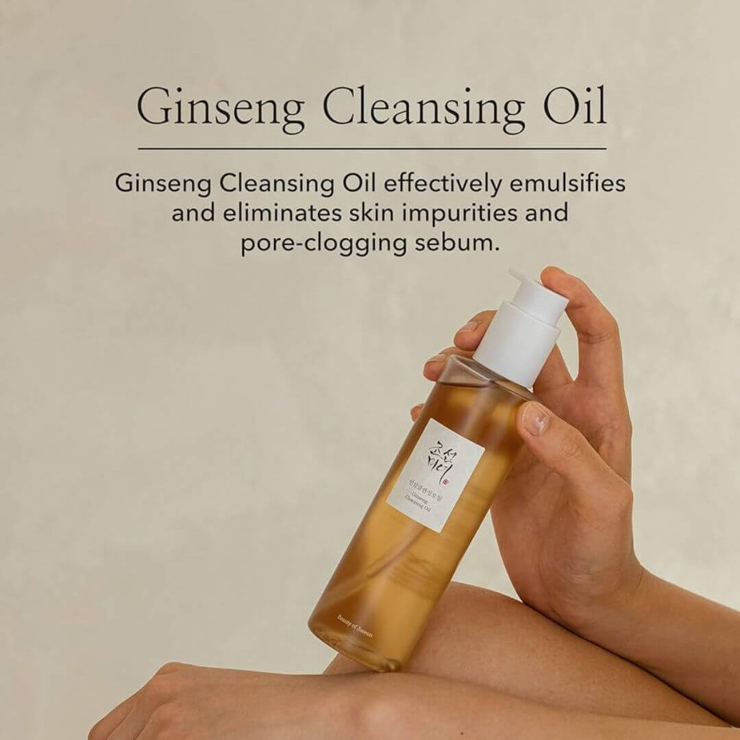 Aceite Limpiador Ginseng Cleansing Oil Beauty of Joseon elimina sebo y SPF con suavidad.