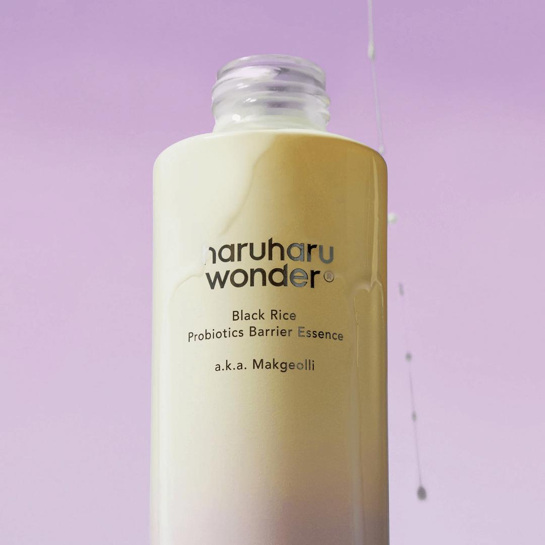 Haruharu Black Rice Essence con probióticos y antioxidantes.