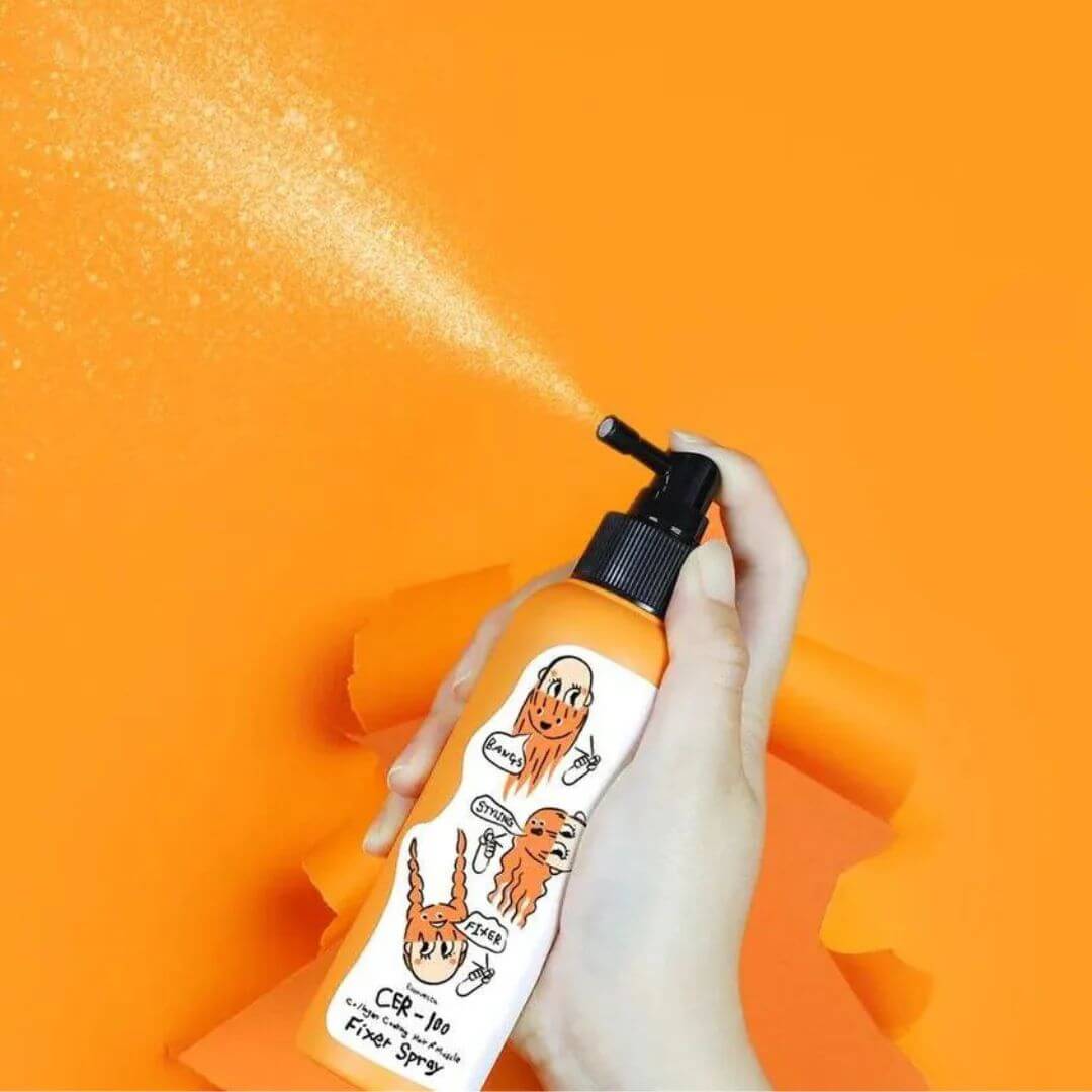 Collagen Coating Hair A+ Muscle Fixer Spray, spray fijador con colágeno para un peinado definido y un cabello más saludable.