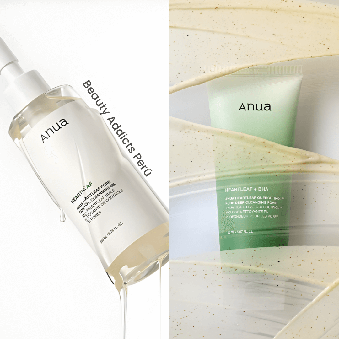 Set Anua de limpieza facial en dos pasos para piel con poros obstruidos y puntos negros.