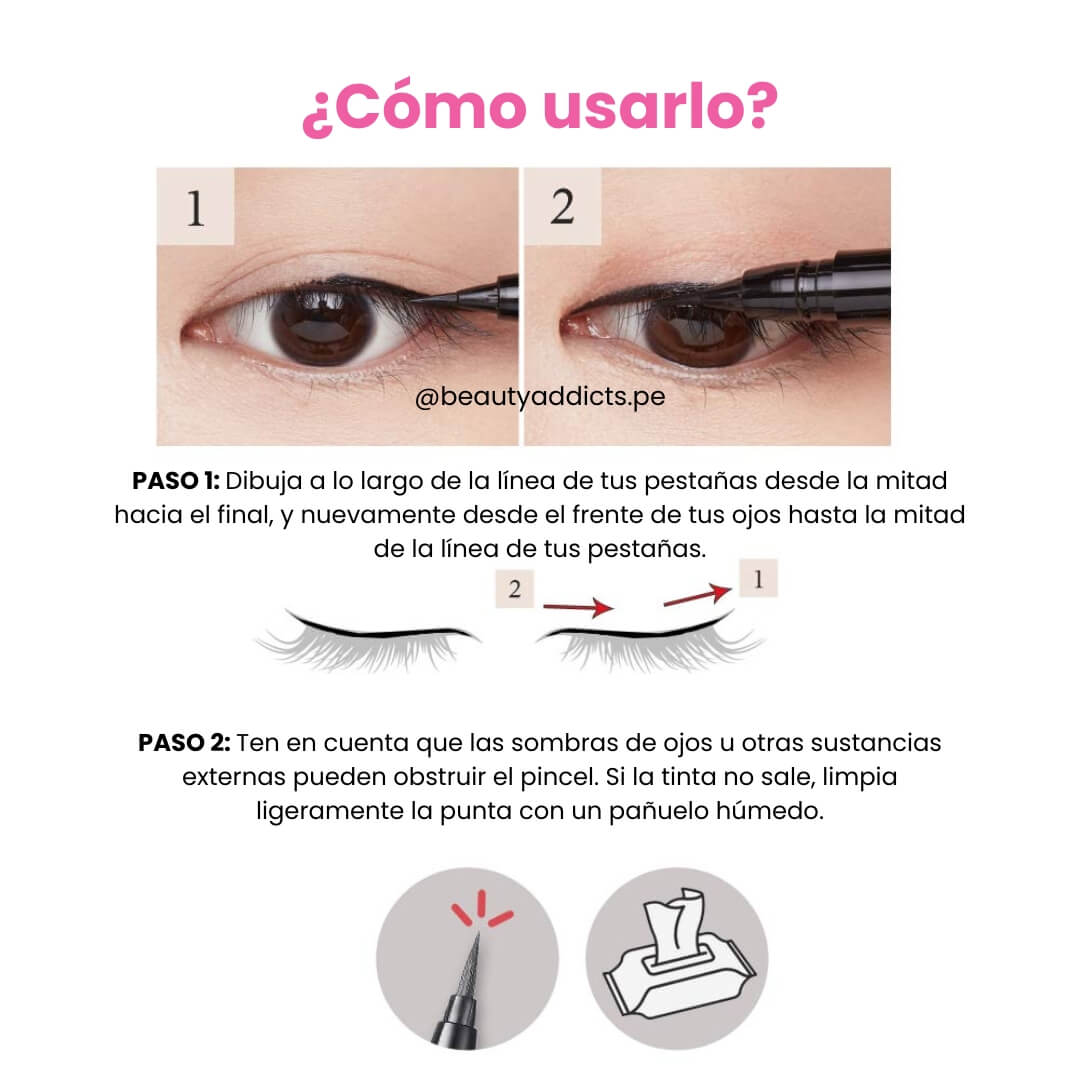 Drawing Show Brush Liner Etude House tiene acabado mate que evita brillos indeseados.