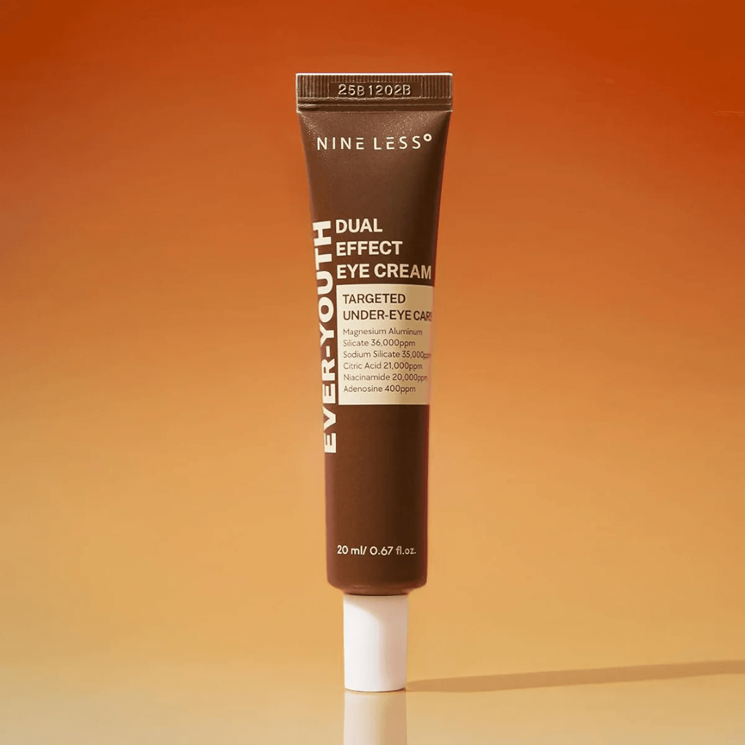 Eye cream anti-aging Nineless para contorno cansado.