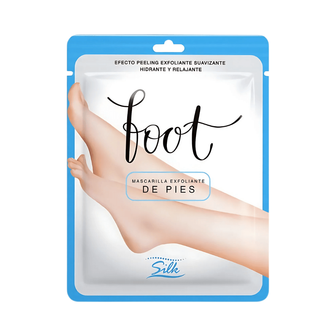 Mascarilla exfoliante para pies By Silk con efecto peeling suave.