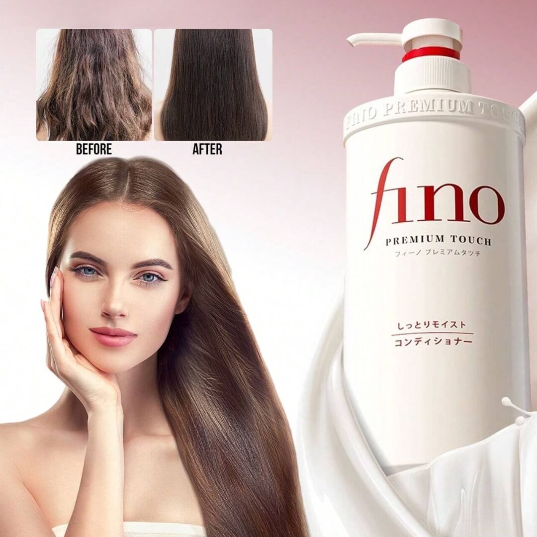 Envase de Fino Premium Touch Conditioner de Shiseido, tratamiento premium para un cabello sedoso.