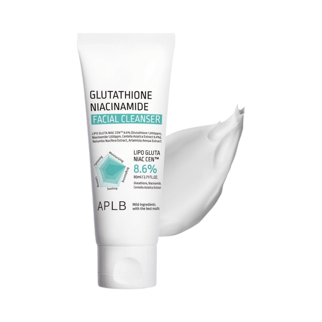 Limpiador facial APLB con glutatión y niacinamida antioxidante.