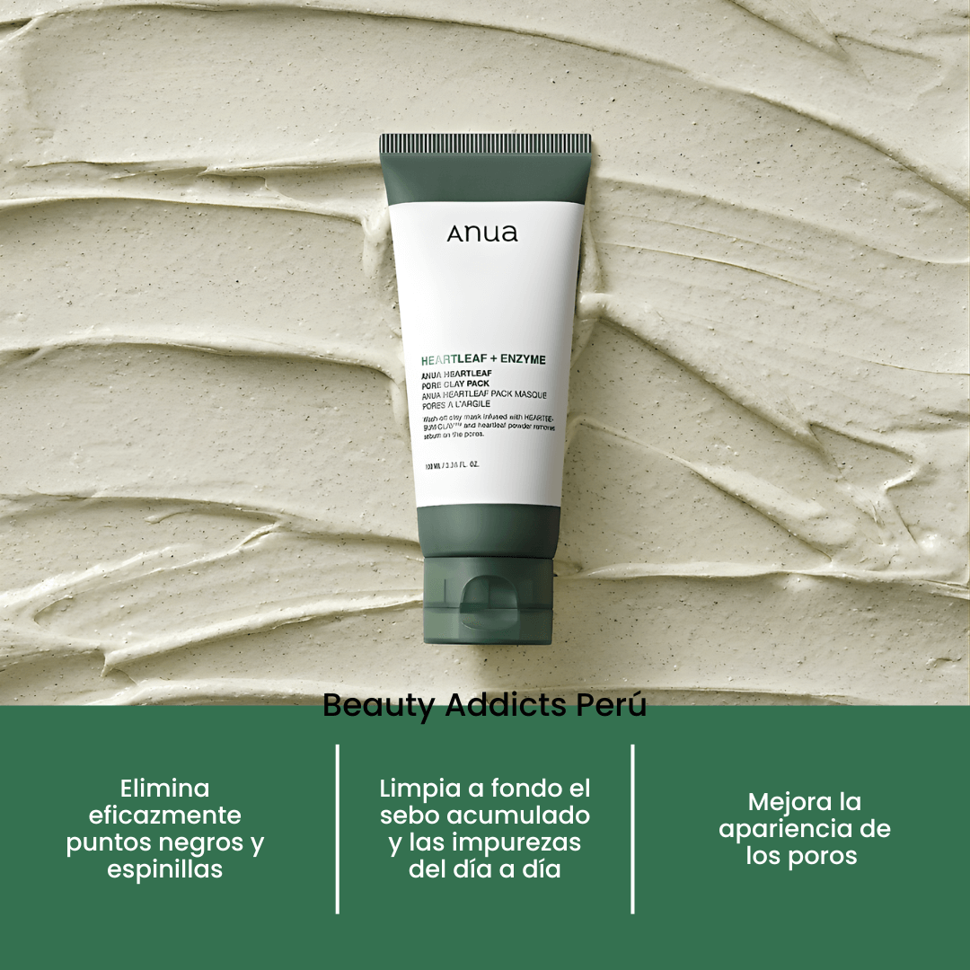 Mascarilla facial de arcilla con heartleaf de Anua que limpia profundamente y controla el exceso de grasa.