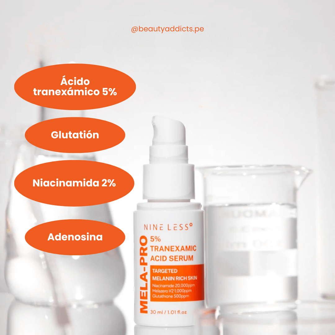 Serum despigmentante Nineless con ácido tranexámico para manchas.