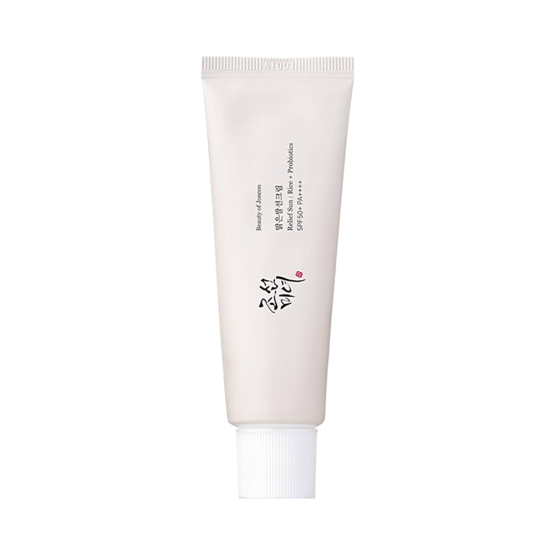 Relief Sun Rice Probiotics SPF50 Beauty of Joseon que protege e hidrata a la vez.