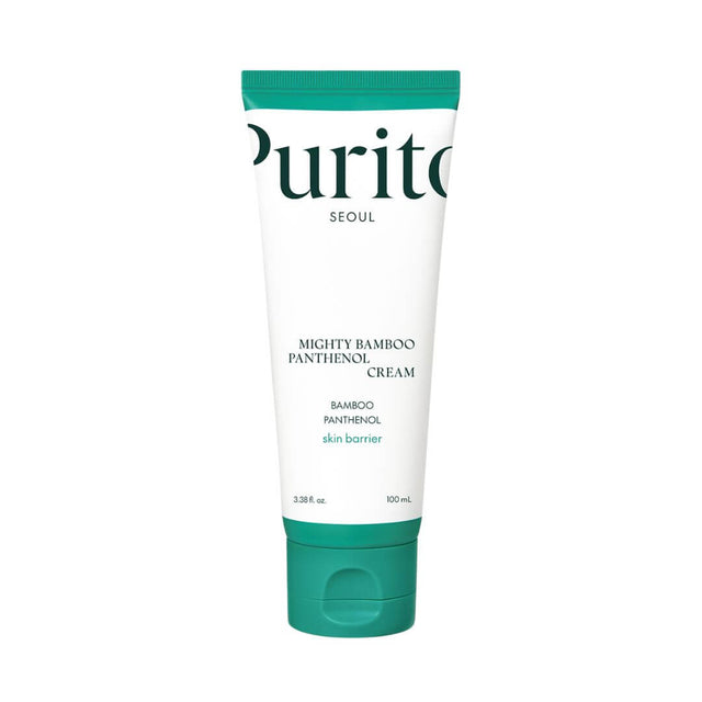 Mighty Bamboo Panthenol Cream de Purito Seoul, crema hidratante con extracto de bambú y pantenol para calmar la piel.