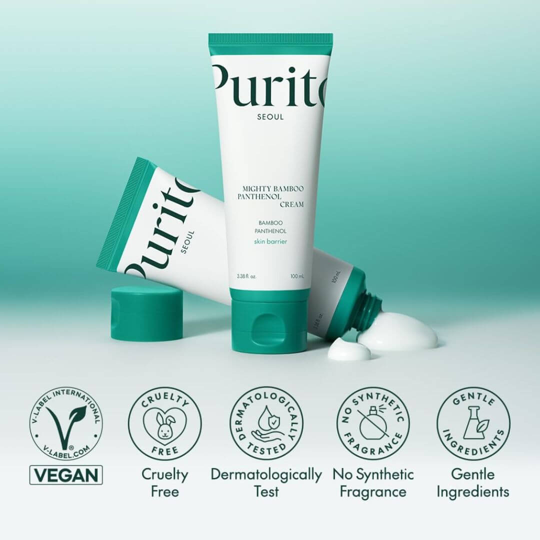 Fórmula de la Mighty Bamboo Panthenol Cream, que combina bambú y pantenol para una piel suave y equilibrada.