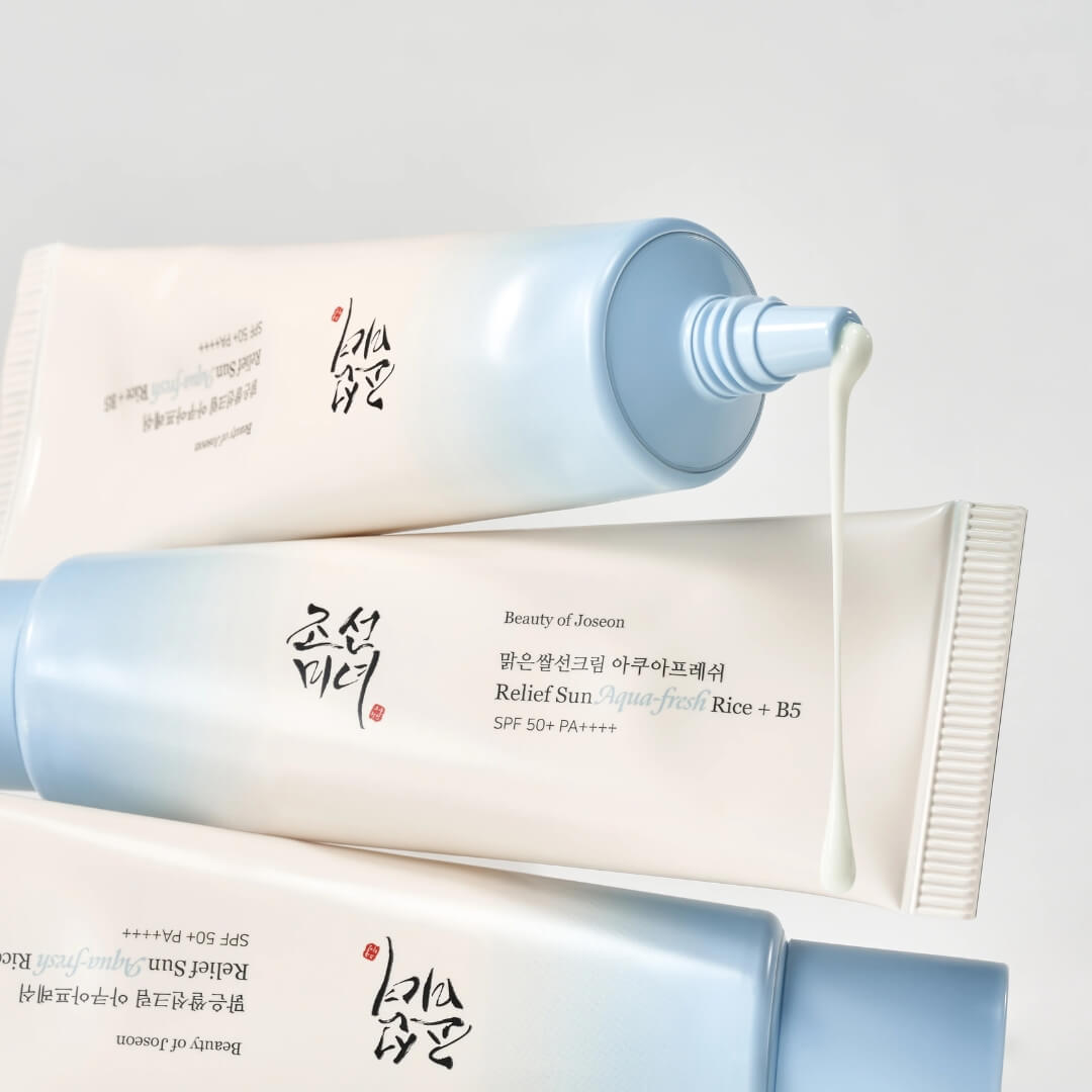 Relief Sun Aqua-fresh Rice + B5 SPF50+ PA++++, protector solar hidratante y calmante.