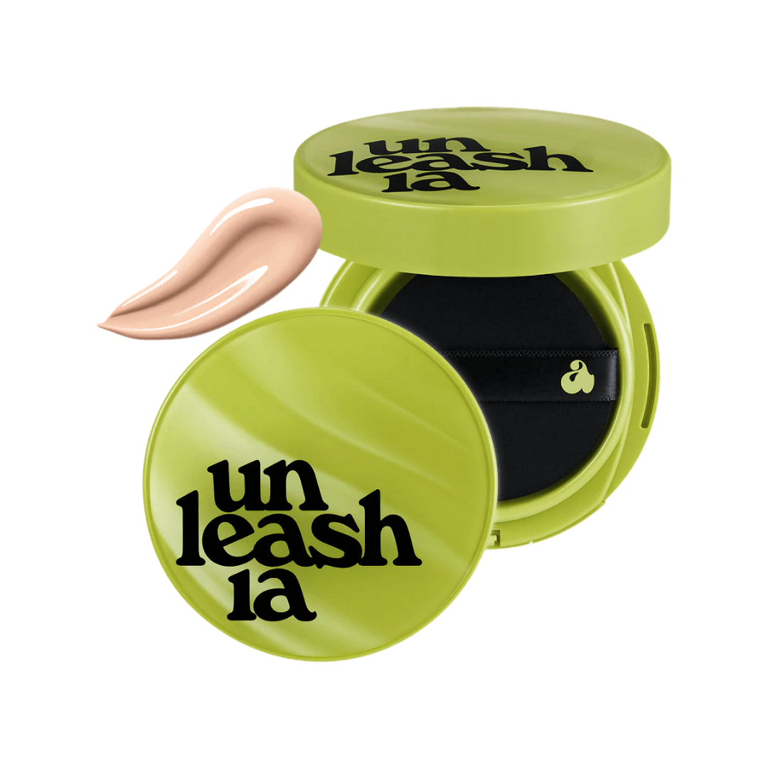 Cushion coreano Satin Wear Healthy-Green con cobertura natural y acabado satinado.