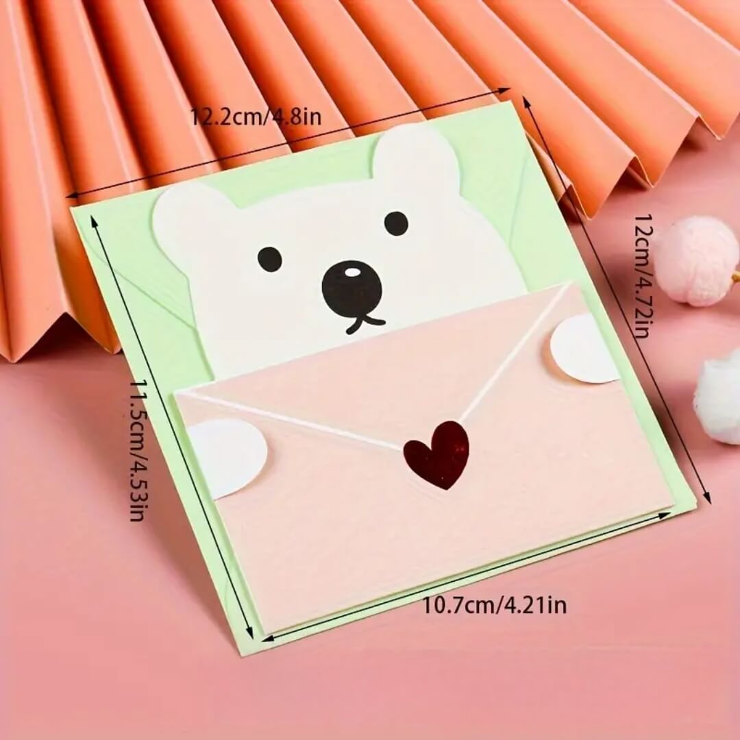 Hermosa tarjeta multiuso con diseños de animalitos tiernos, para todo tipo de eventos."