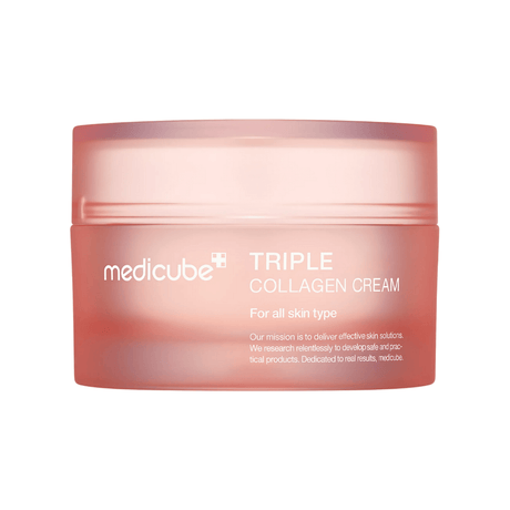 Medicube Triple Collagen Cream 4.0 hidrata y mejora la textura de la piel.
