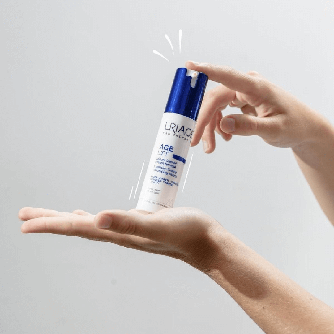 Sérum con retinol, ácido hialurónico y AHA, diseñado para combatir arrugas y refinar la textura de la piel, Age lift de Uriage.