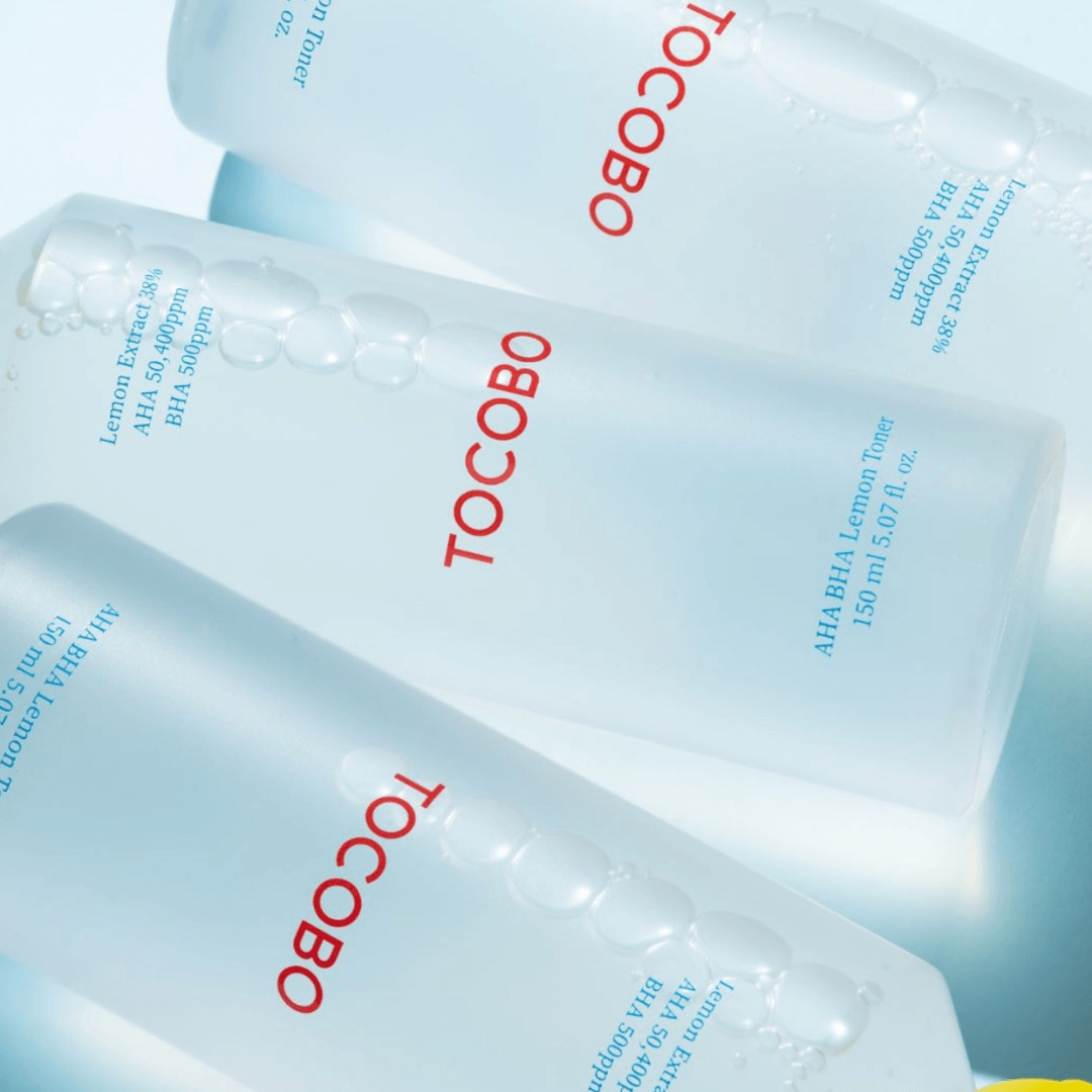 Tocobo AHA BHA Lemon Toner mejora textura, brillo y tono de la piel.