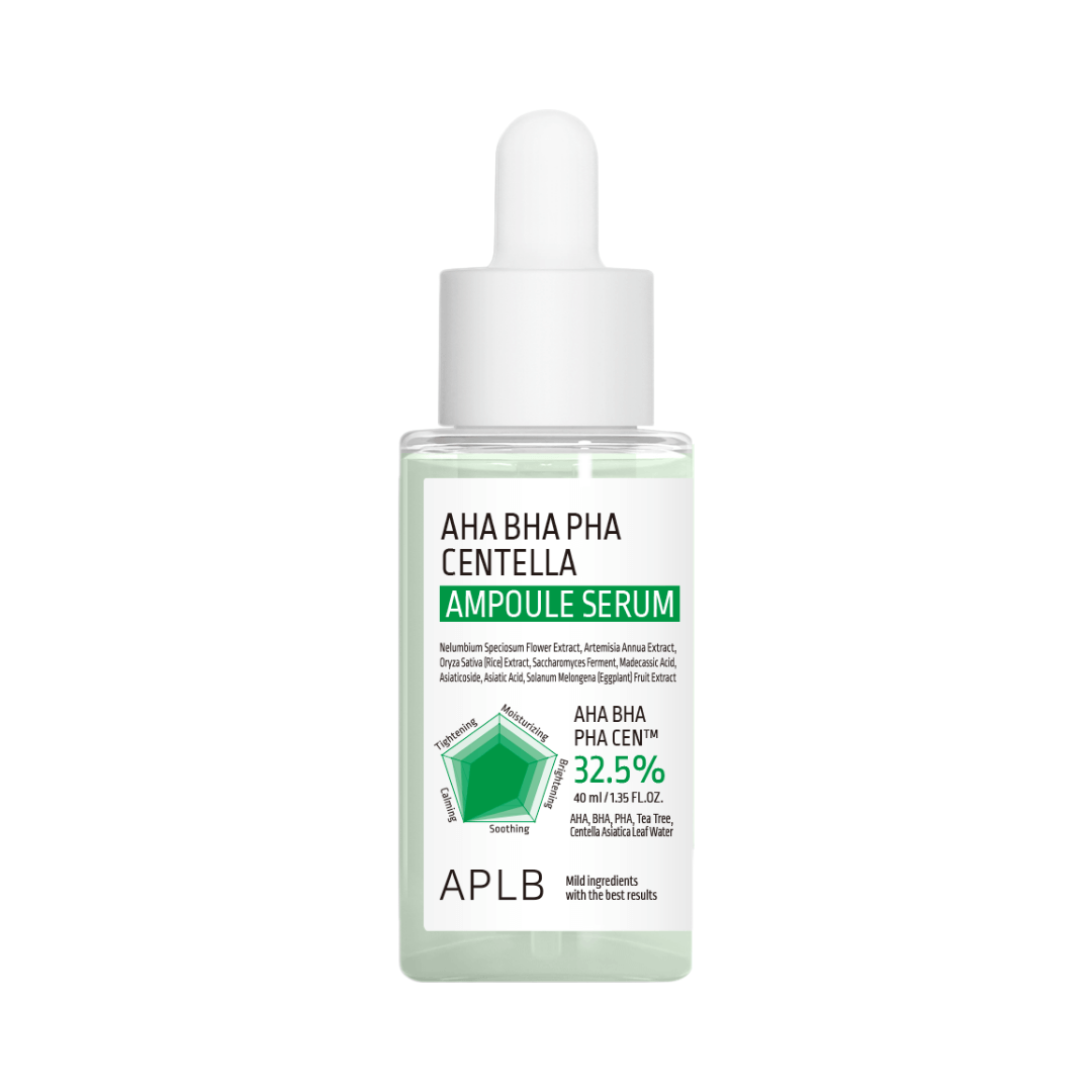 Suero exfoliante de APLB con AHA, BHA y PHA para exfoliación química suave.