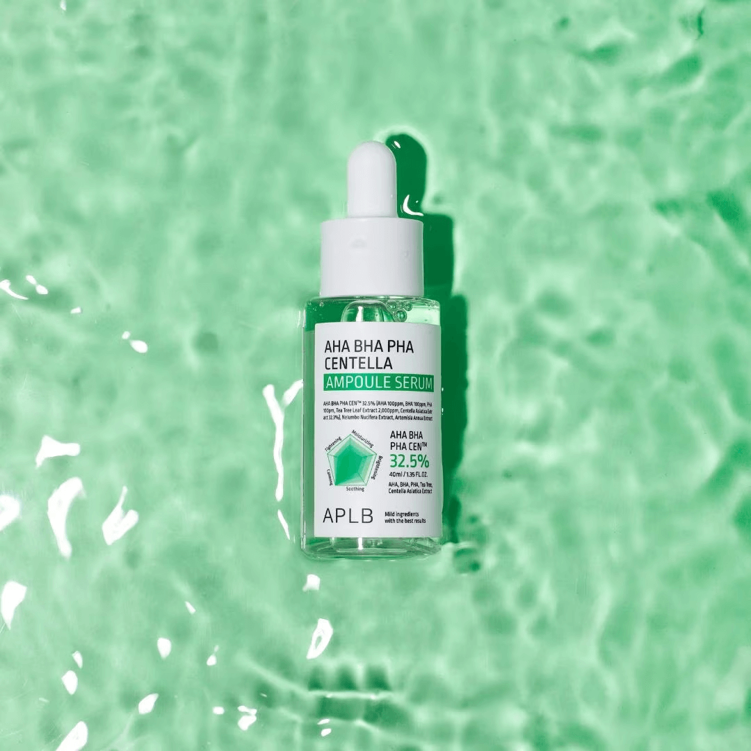 AHA BHA PHA Serum coreano de APLB para piel más lisa, sin poros ni textura.