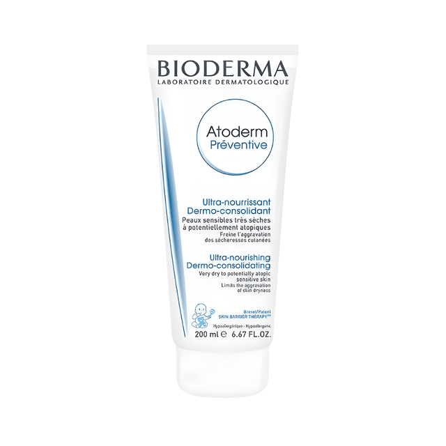 Atoderm Preventive Bioderma previene la sequedad y mantiene la piel suave y elástica.