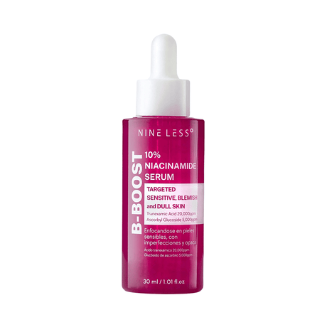 B-Boost 10% Niacinamide Serum de Nineless que regula el sebo y mejora visiblemente la textura de la piel.