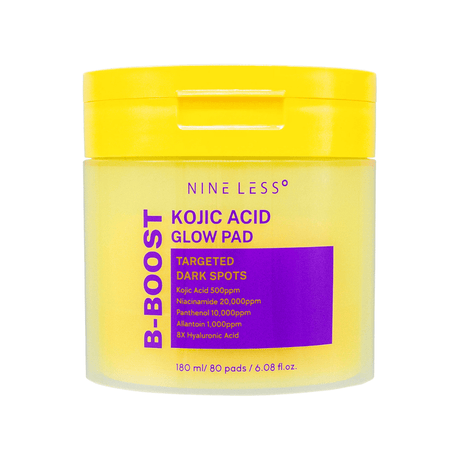 Nineless B-Boost Kojic Acid Glow Pad que reduce manchas y aporta brillo a la piel.