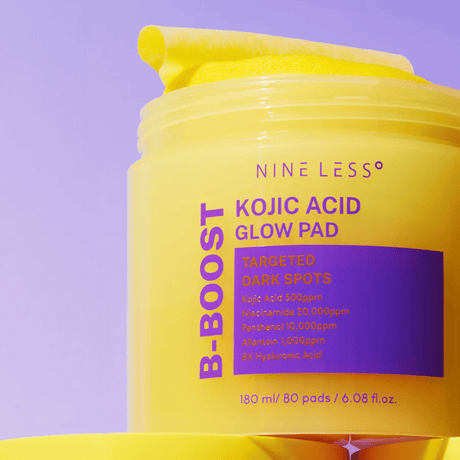 B-Boost Kojic Acid Glow Pad con 6X ácido hialurónico que hidrata en profundidad y calma la piel.