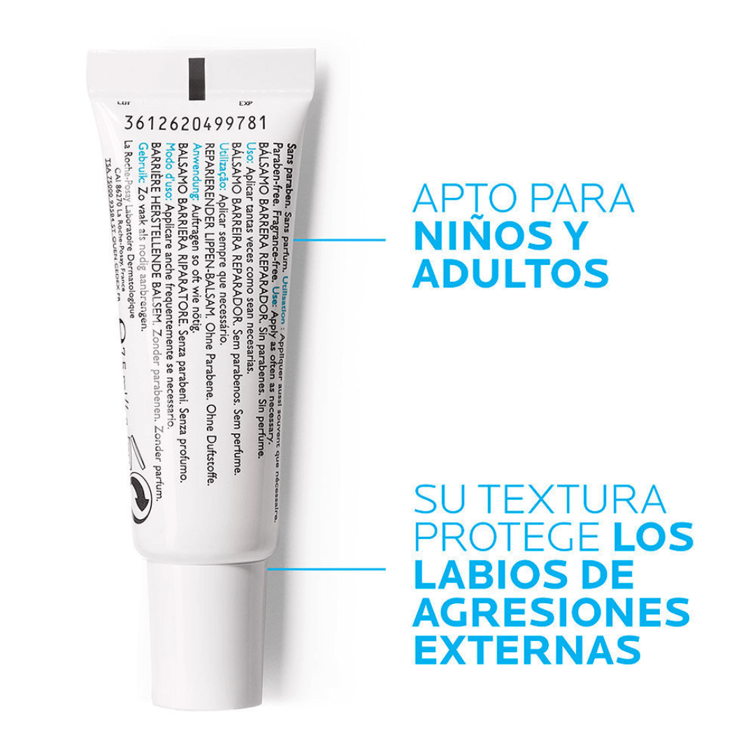 Bálsamo labial Cicaplast Levres, fórmula intensiva para restaurar y suavizar los labios dañados.