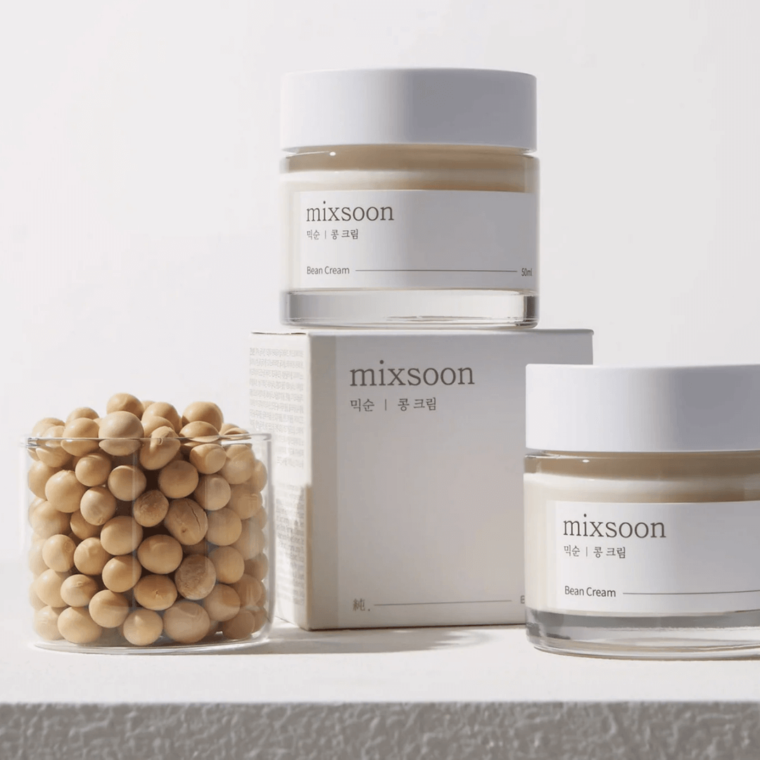 Bean Cream de Mixsoon, crema rica con textura suave y rápida absorción.