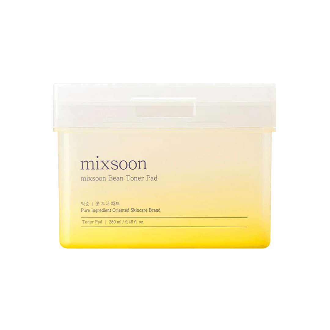 Bean Toner Pad de Mixsoon, discos tonificantes con esencia fermentada para piel suave y equilibrada.