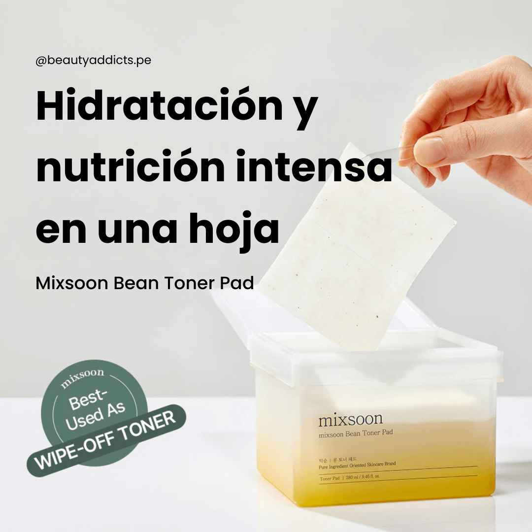 Producto Bean Toner Pad de Mixsoon, tónico en formato pad con ingredientes fermentados.