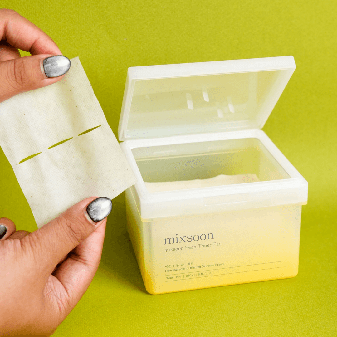 Mixsoon Bean Toner Pad, discos de algodón tonificantes y calmantes.