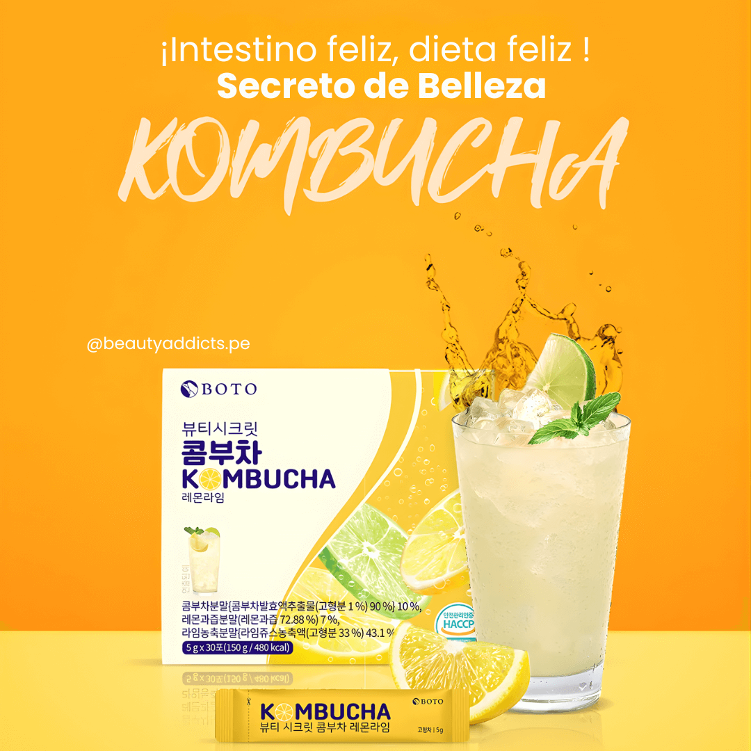 Beauty Secret Kombucha Lemon Lime Boto ayuda a revitalizar el organismo con vitamina C.