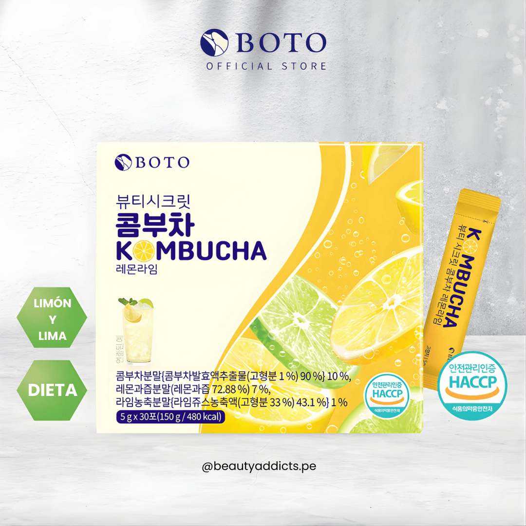 Beauty Secret Kombucha Lemon Lime Boto perfecta para complementar tu dieta.