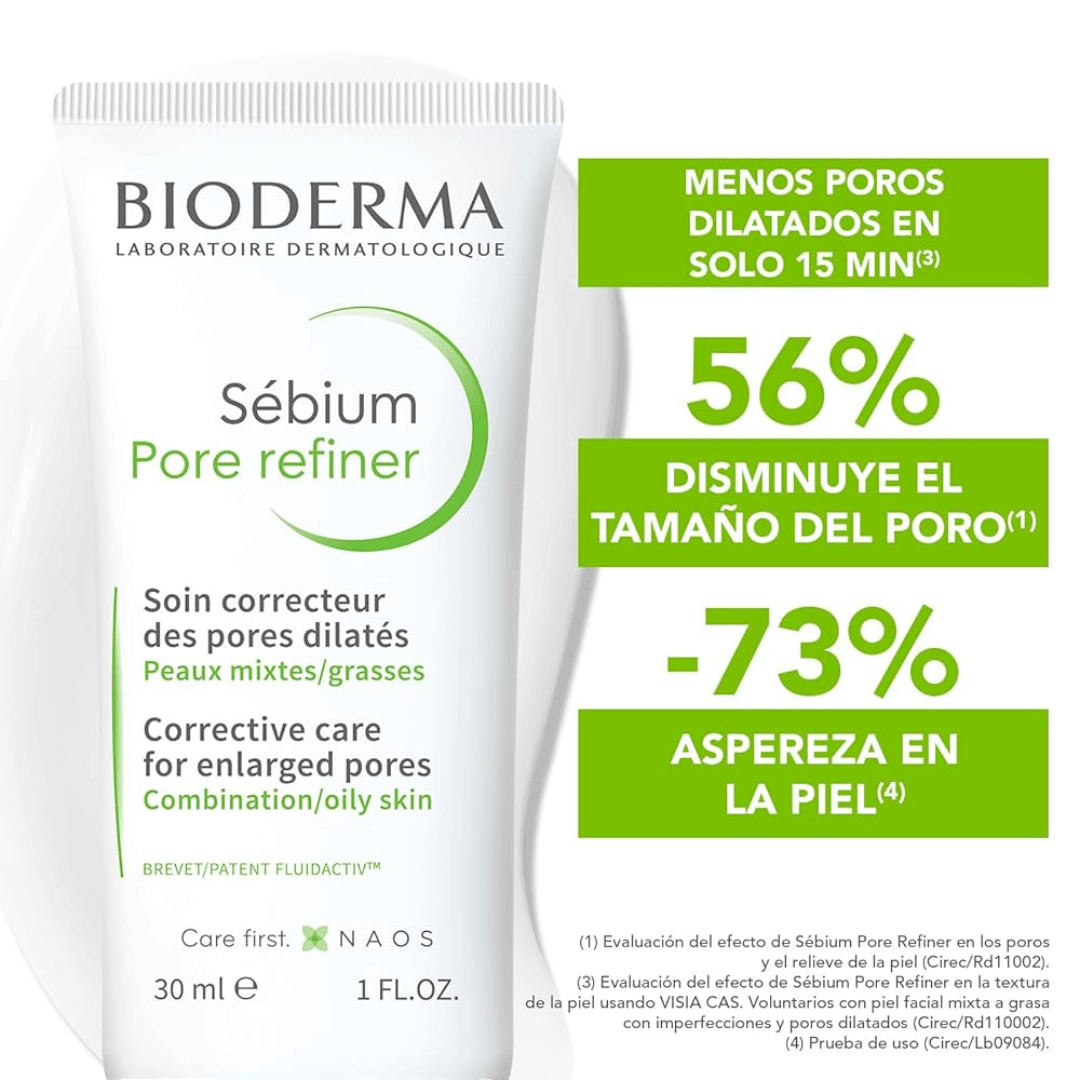 Sébium Pore Refiner Bioderma matifica y deja la piel más uniforme.