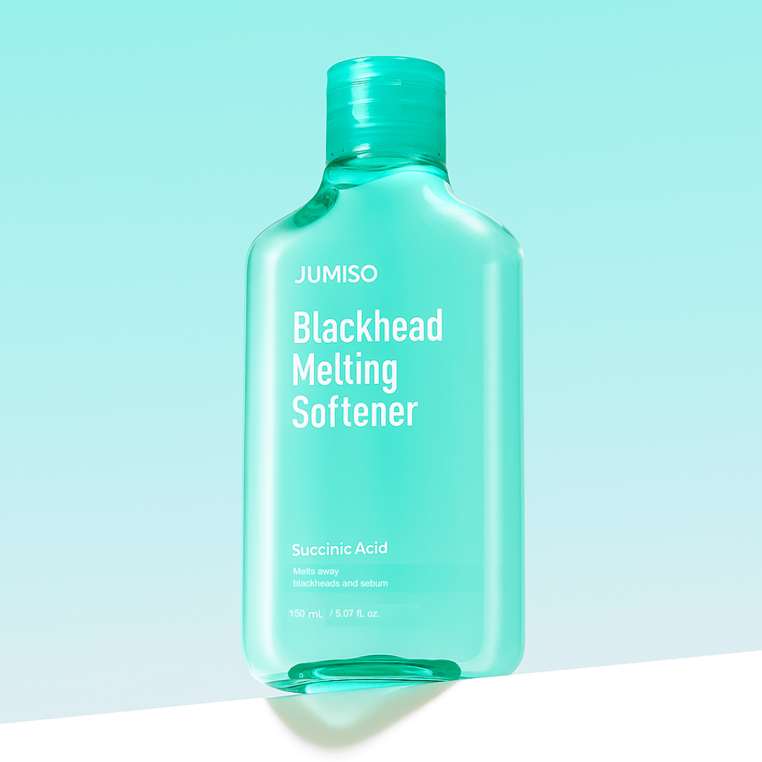 Blackhead Melting Softener & Cotton Pad Set de Jumiso con agua de ciprés y PHA que exfolia los puntos negros.