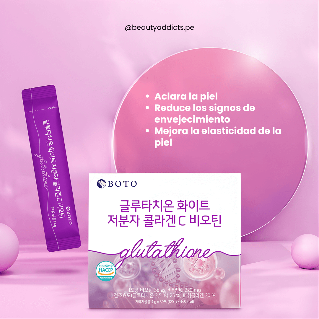 Boto Small Molecule Collagen con glutatión para piel radiante.