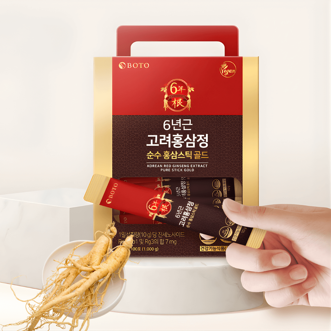 Boto Korean Red Ginseng Stick Gold para energía y vitalidad diaria.