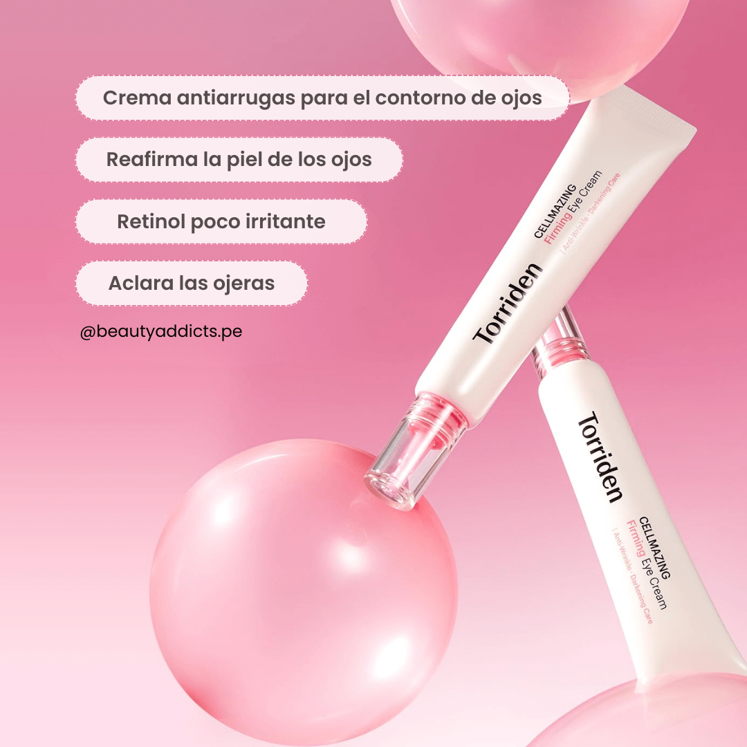 Torriden Cellmazing Eye Cream para reafirmar y aclarar el contorno de ojos.