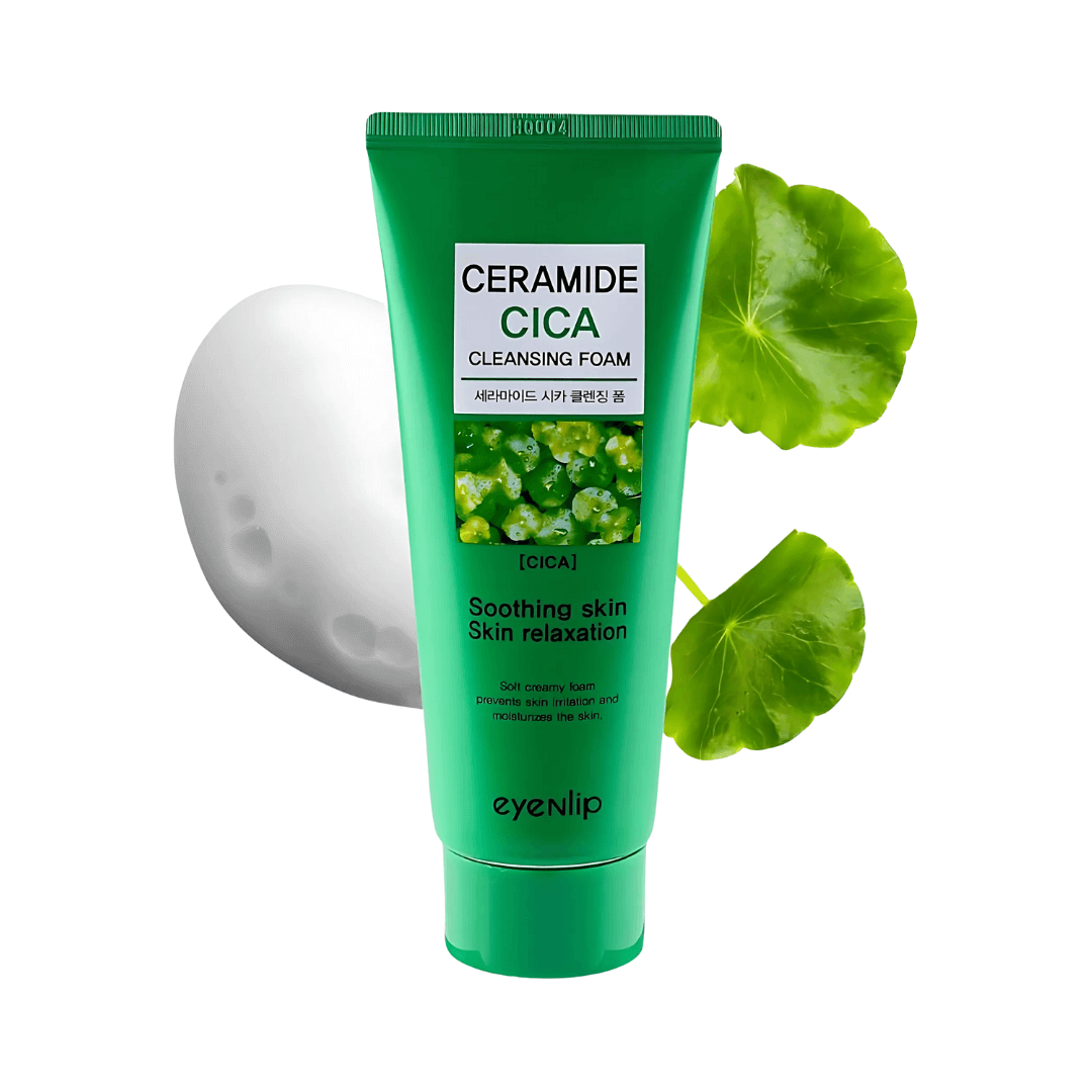 Eyenlip Ceramide Cica Calming Foam para una limpieza suave sin resecar.