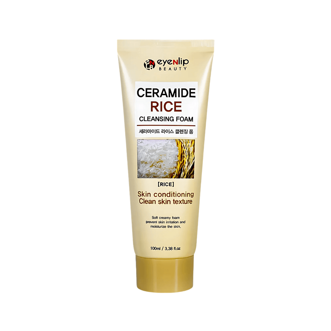 Eyenlip Ceramide Rice Foam brinda una limpieza suave y efectiva.