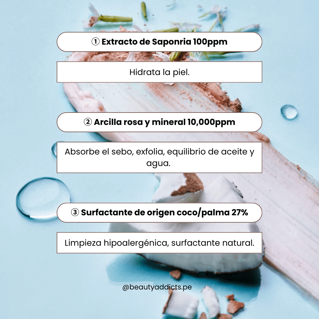 Coconut clay cleansing foam de Tocobo con de extracto de coco,saponria y arcilla rosa que calman e hidratan la piel.