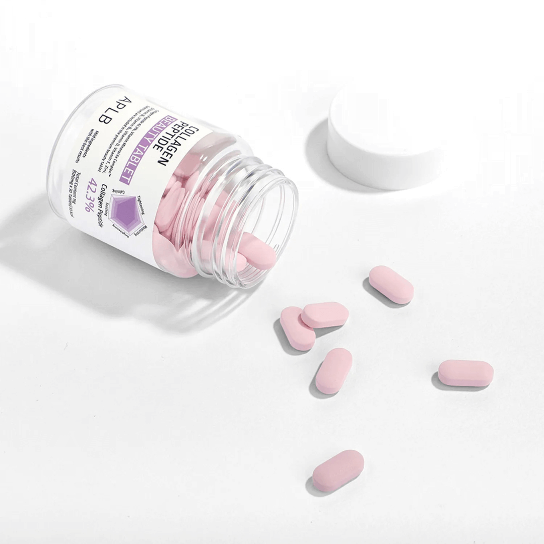 Collagen Peptide Beauty Tablet APLB promueve una piel más firme y luminosa.