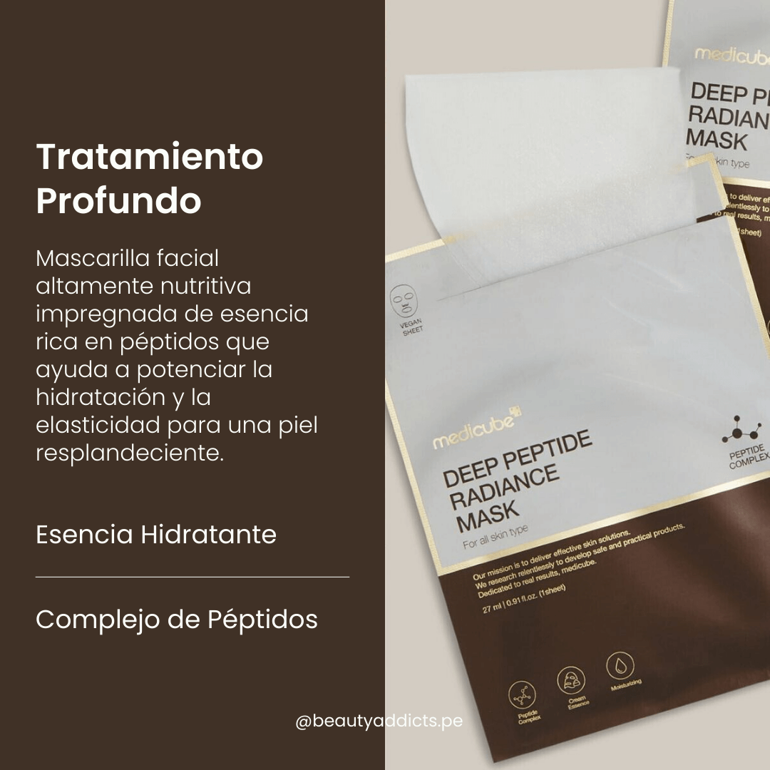 Medicube Deep Peptide Radiance Mask de tratamiento profundo para potenciar la elasticidad de la piel.