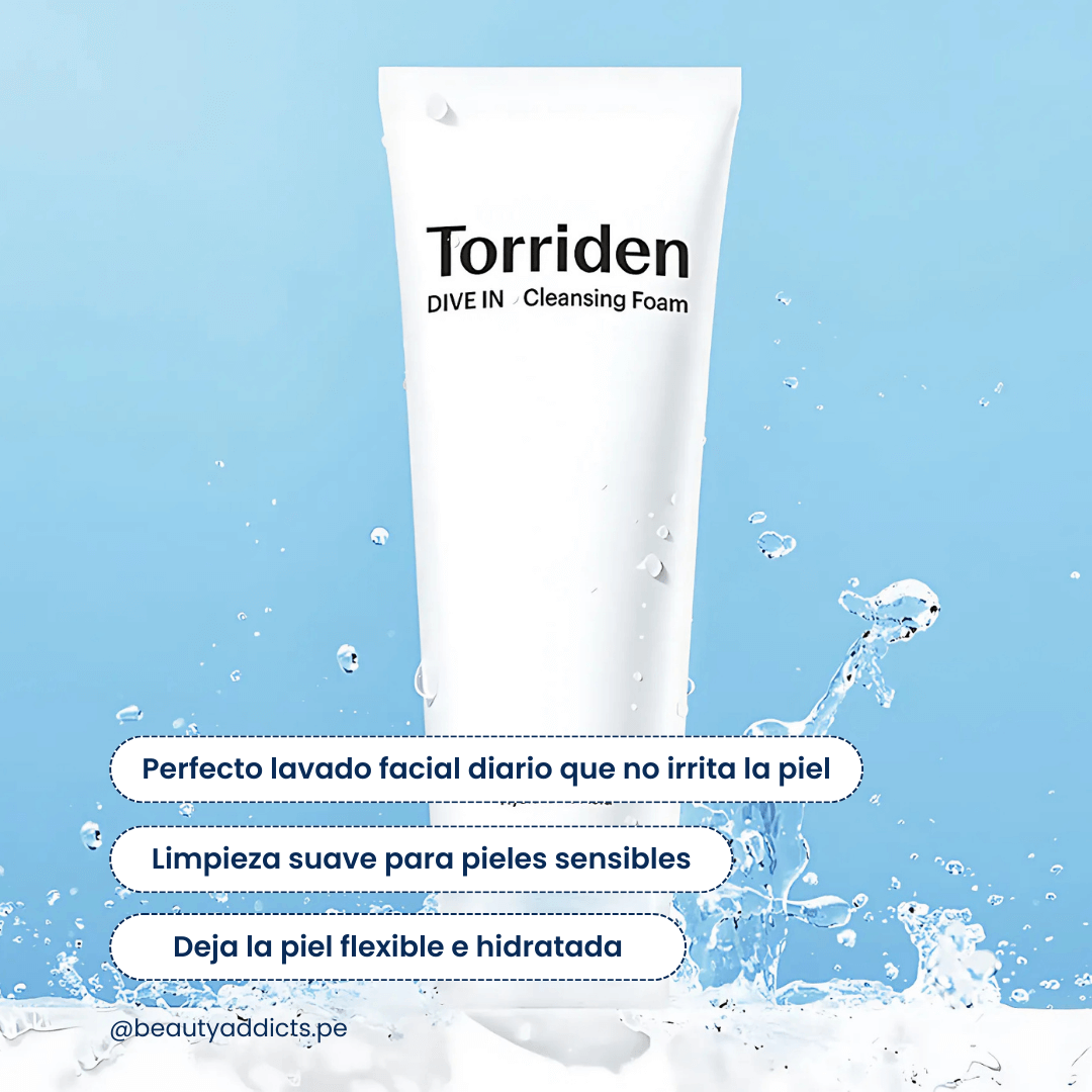 Dive In de Torriden, con pantenol y ácido hialurónico que limpia a profundidad sin alterar la barrera cutánea.
