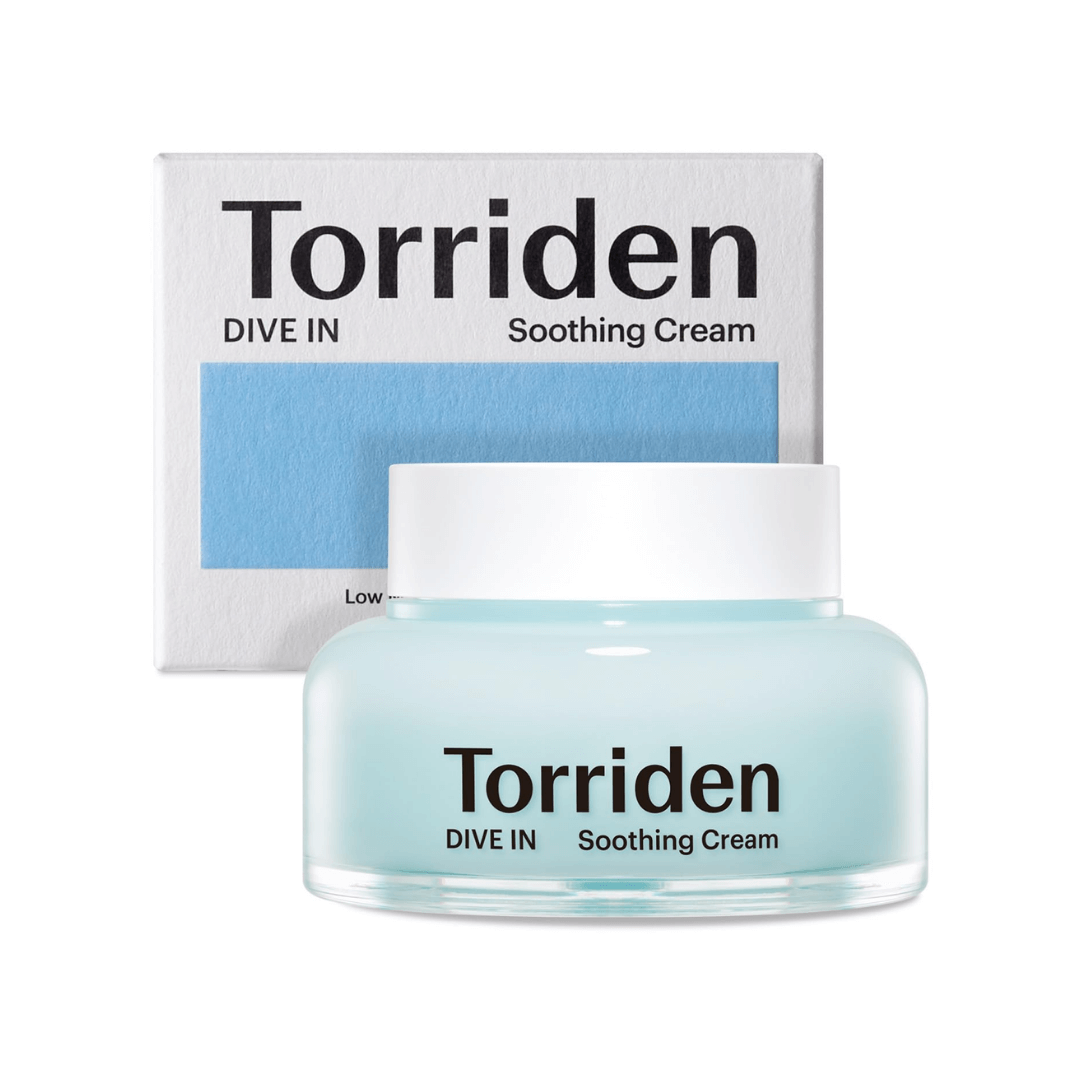 Torriden Dive In Soothing Cream que previene la pérdida de humedad y alivia la piel seca.
