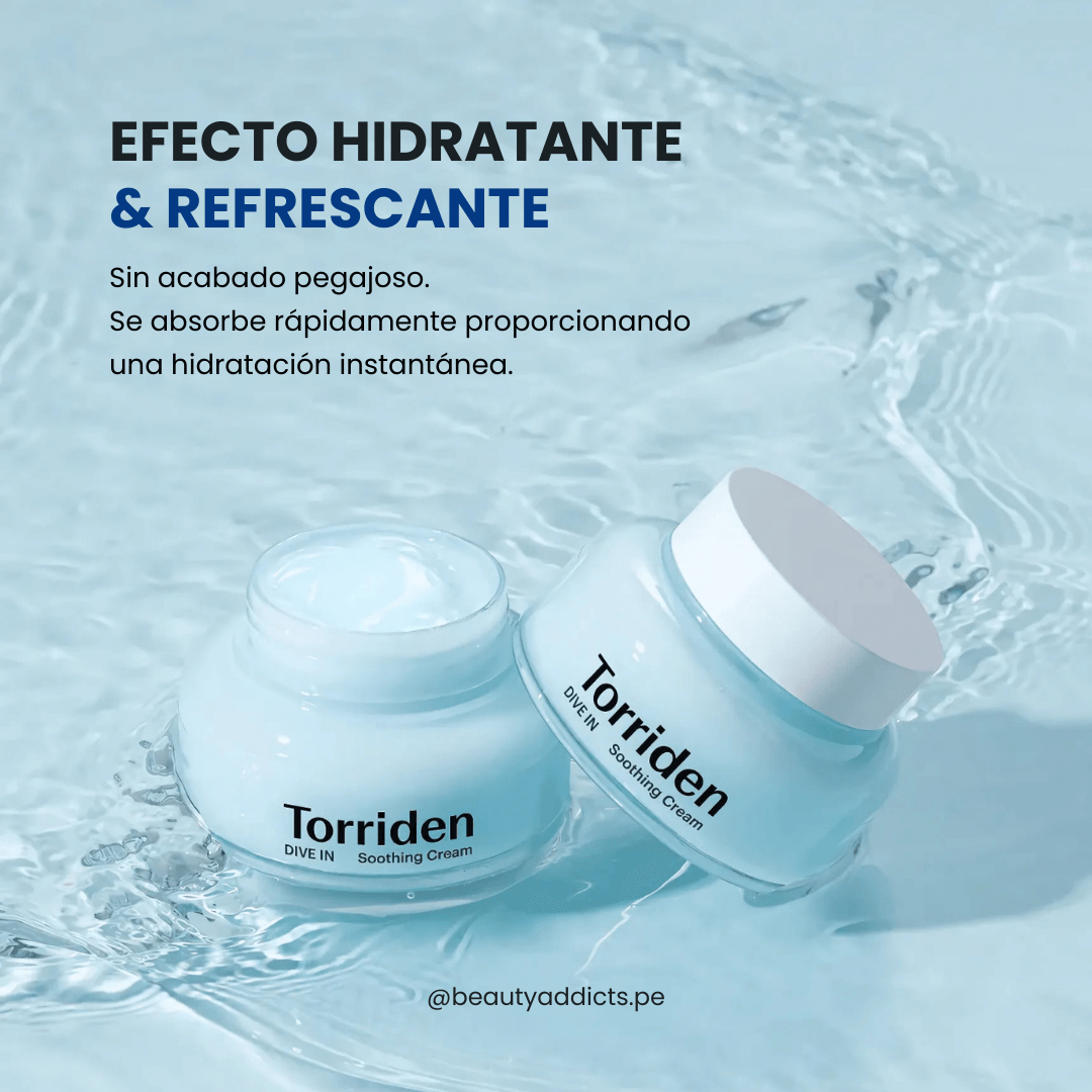 Crema Hidratante Torriden que hidrata y refresca sin sensación pegajosa.