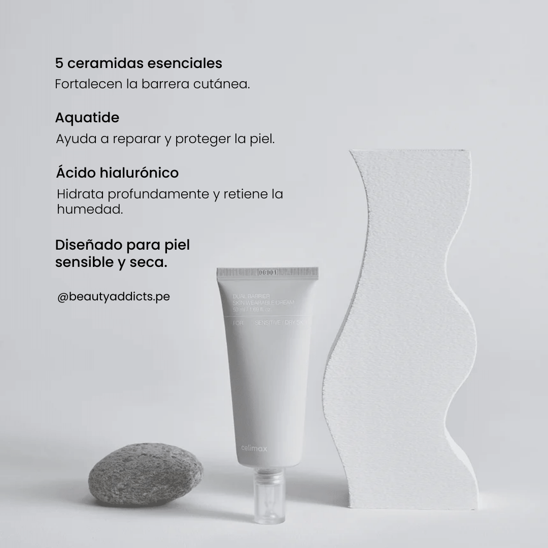 Textura ligera de la crema Celimax, con rápida absorción y acabado no graso.